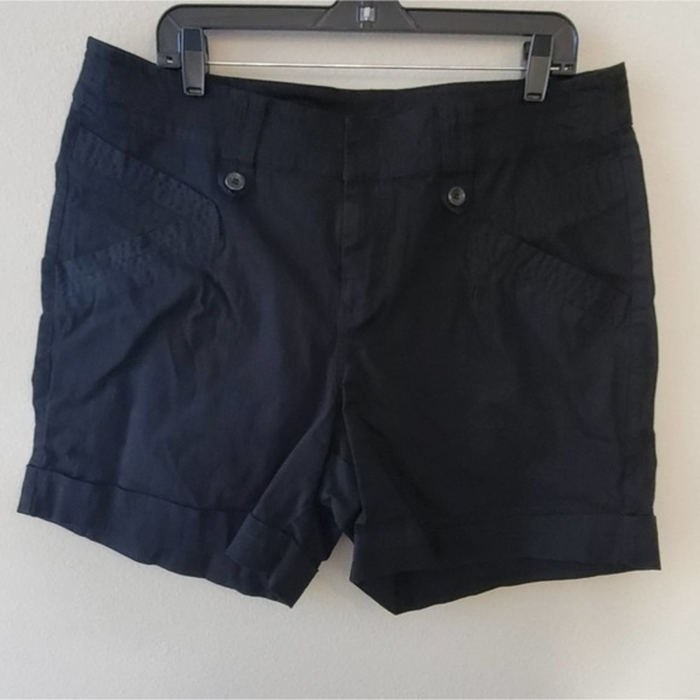 Venezia black rolled shorts plus size 18